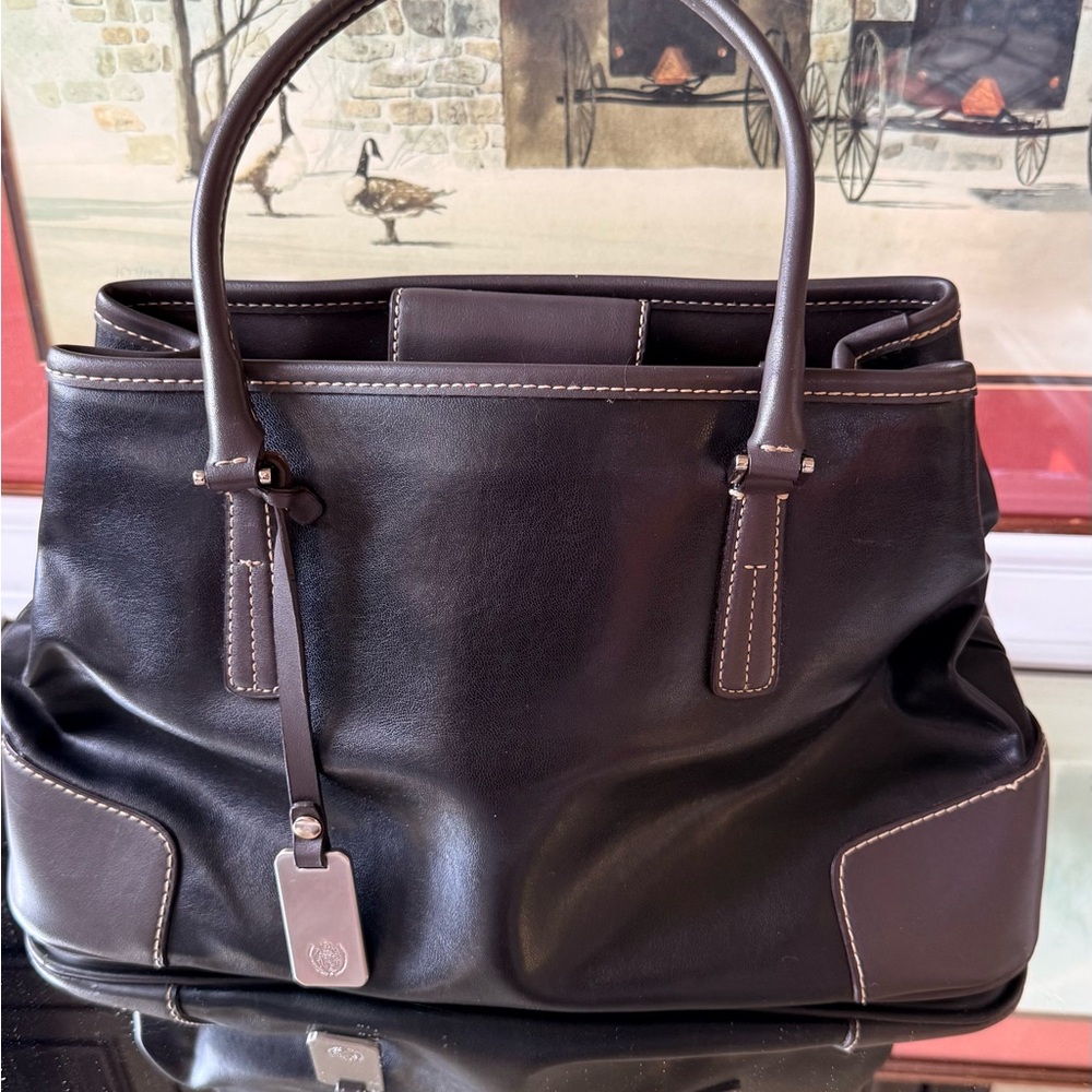 Liz Claiborne Black and Brown Tote Bag